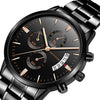 Men's Stainless Steel Quartz Watch – Business, Calendar, Waterproof