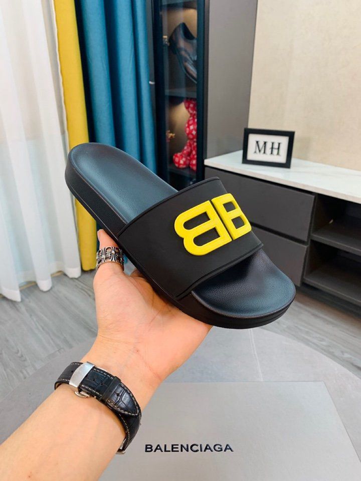 BALENCIAGA BB POOL SLIDE SANDALS