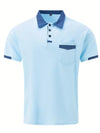 Men's Color Matching Pocket Polo Shirt Sports