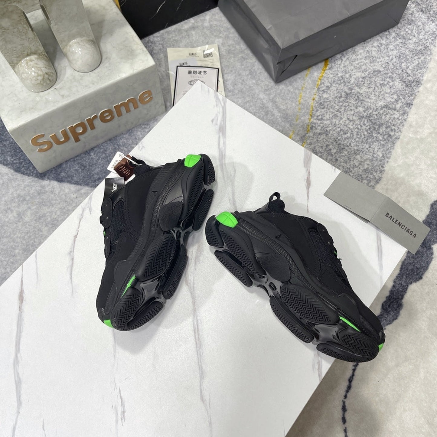 Balenciaga Triple S Sneaker 'Black Flou Green'