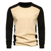 Autumn And Winter New Long Sleeve T-shirt Men's Base Shirt Matching Color Round Neck Sleeve Men's Long Sleeve T-shirt