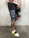 Shredded slim five-point jeans