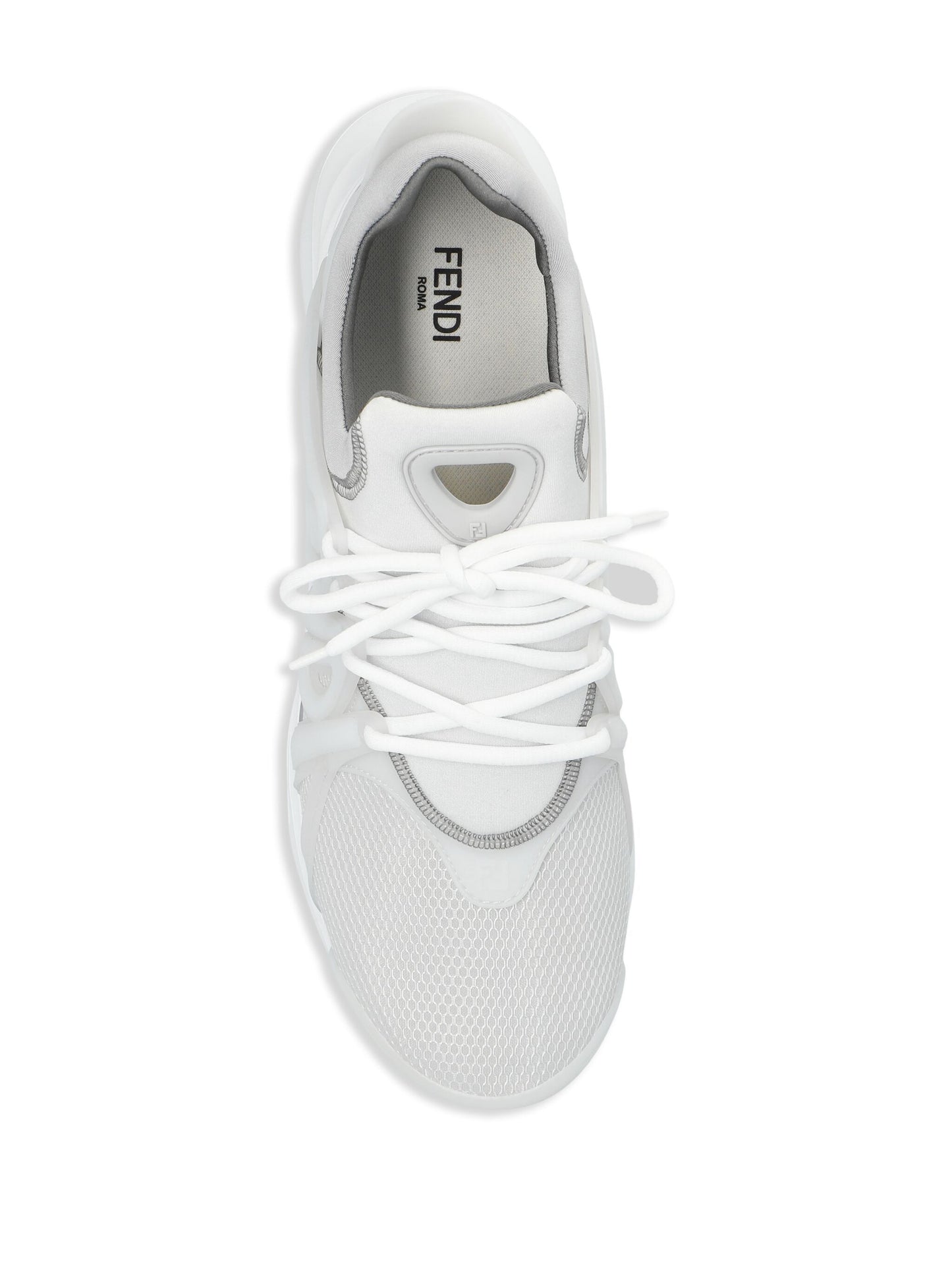 FENDI Tag lace-up panelled sneakers