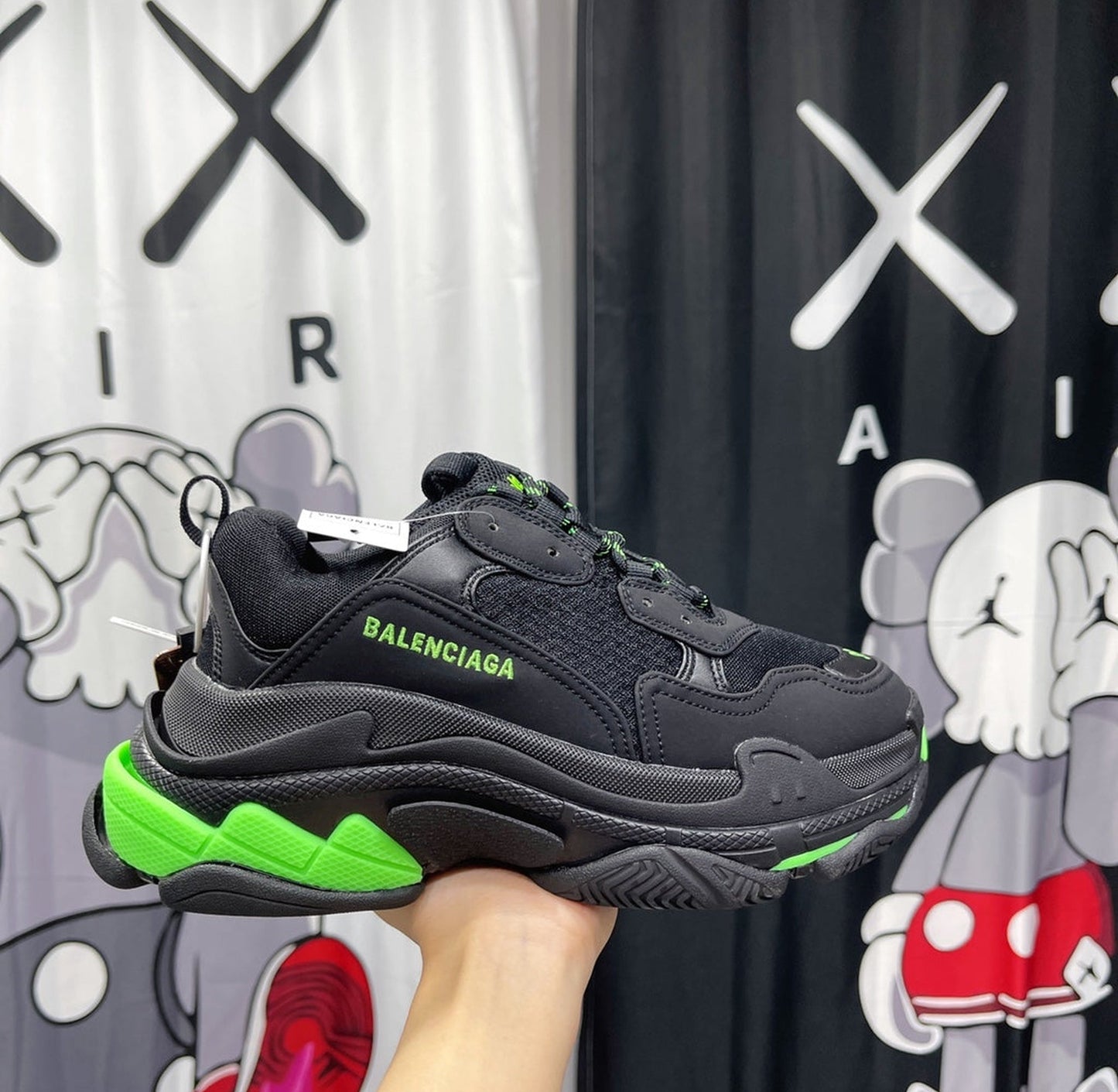 Balenciaga Triple S Sneaker 'Black Flou Green'