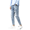 Ripped cropped jeans beggar pants