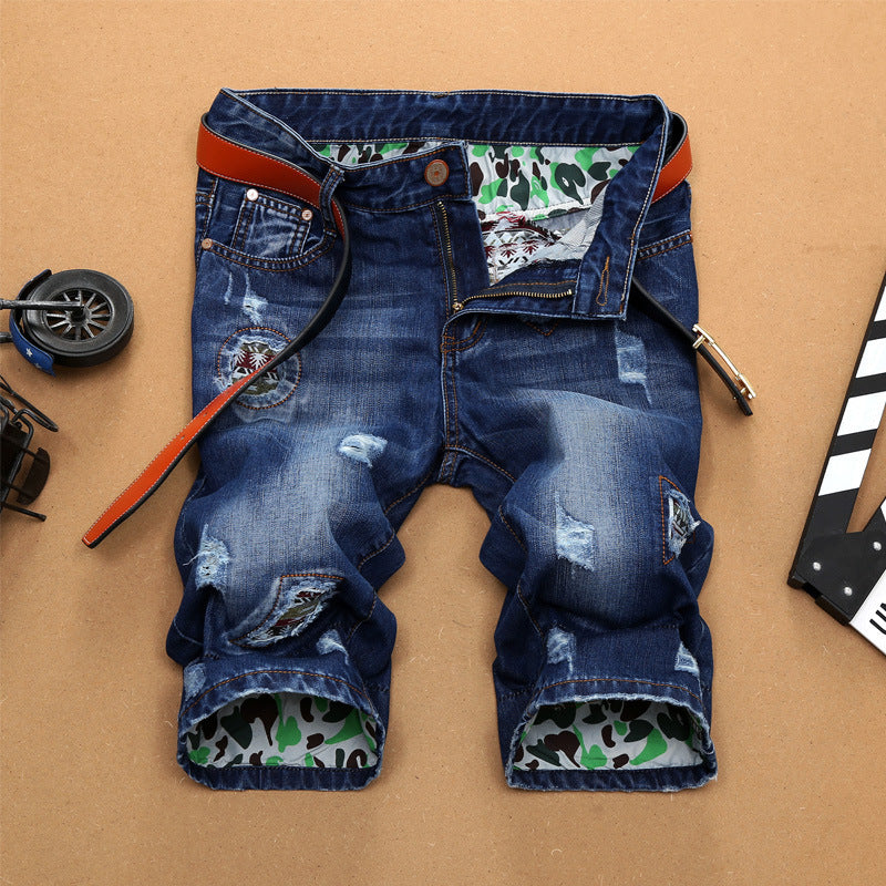 Five-Point Pants Summer Trend Jeans Exports High-Quality Men's Clothing