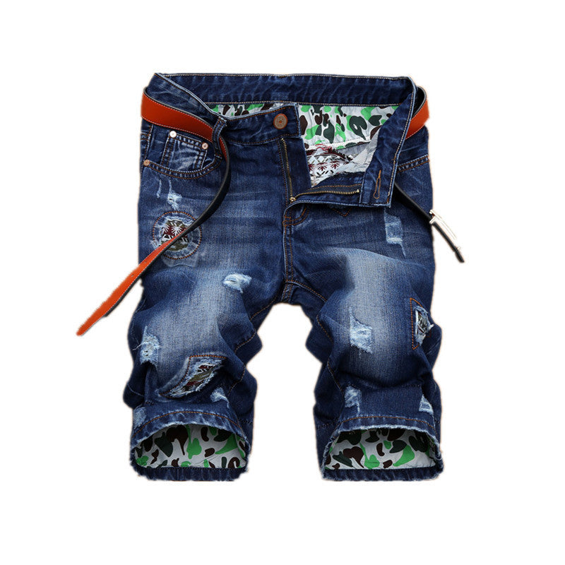 Five-Point Pants Summer Trend Jeans Exports High-Quality Men's Clothing