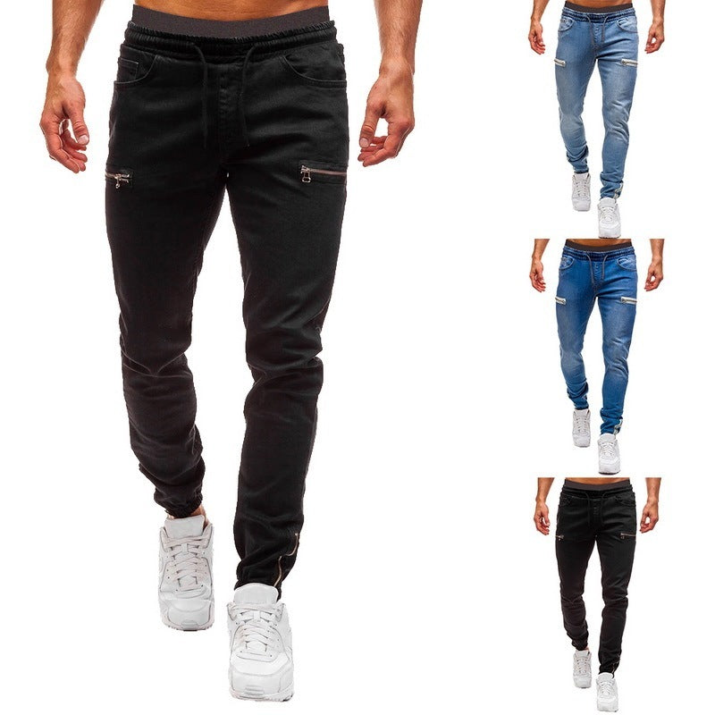 White Pants Jeans Trousers For Men Retro Party Work Mens