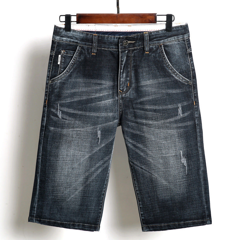 New Men's Denim Shorts Casual Simple Five Point Pants Shorts