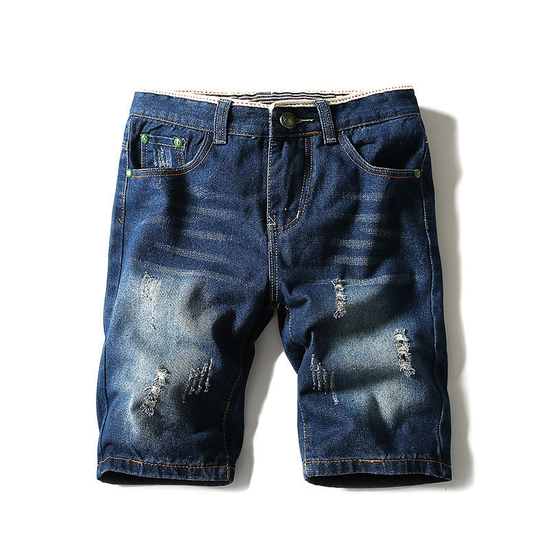 Thin men's denim shorts