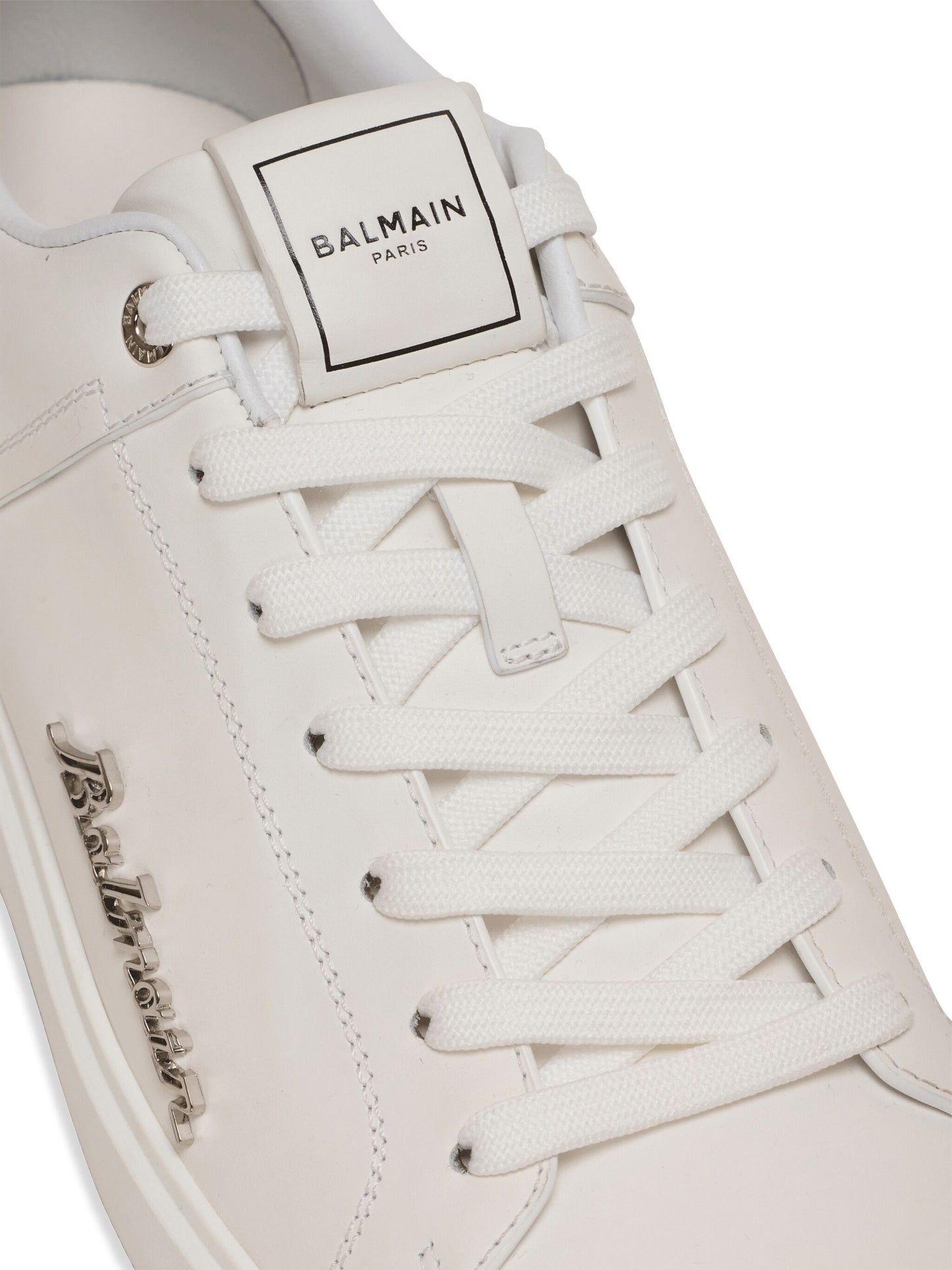 Balmain B-Court logo-plaque leather trainers