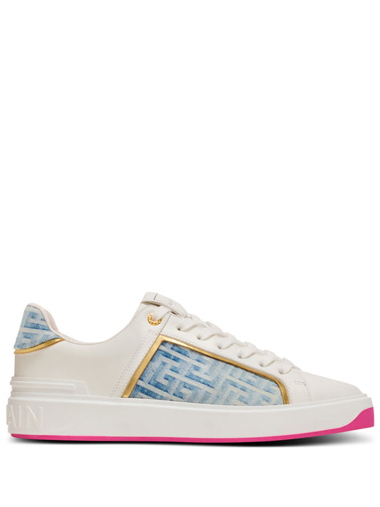 Balmain B-Court panelled leather sneakers