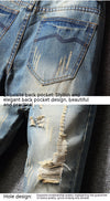 Hong Kong Style Ripped Jeans American Casual Loose