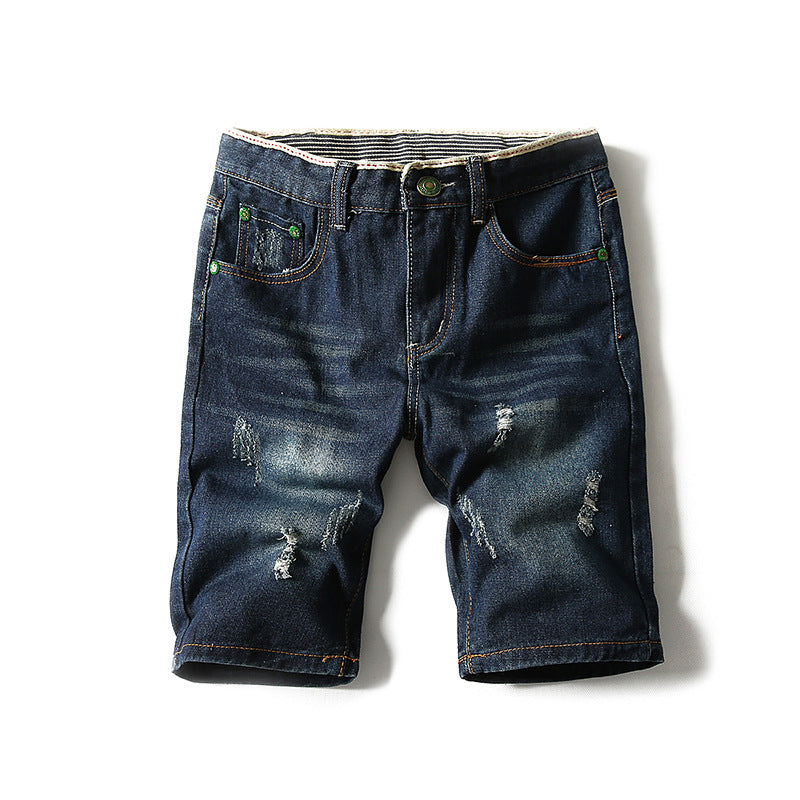 Thin men's denim shorts