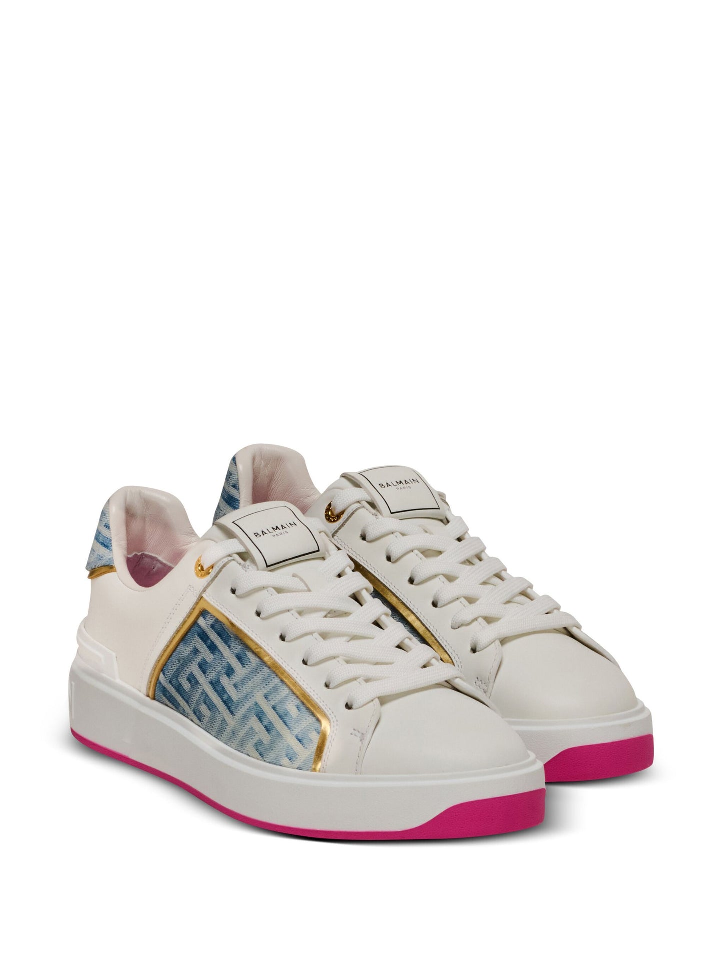 Balmain B-Court panelled leather sneakers