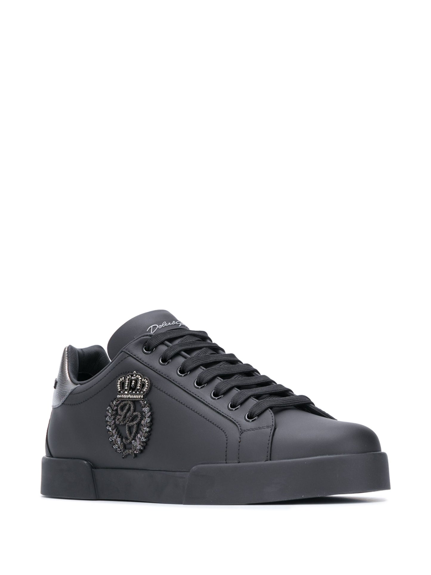 Dolce & Gabbana - Portofino crown-patch leather sneakers