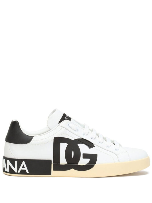 Dolce & Gabbana - Portofino logo-print leather sneakers