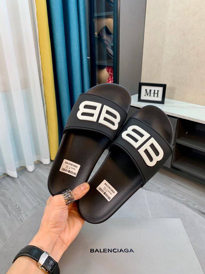 BALENCIAGA BB POOL SLIDE SANDALS