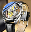 Men's Luxury Skeleton Watch – Automatic Quartz, Vintage Gold