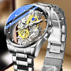 Men's Luxury Skeleton Watch – Automatic Quartz, Vintage Gold