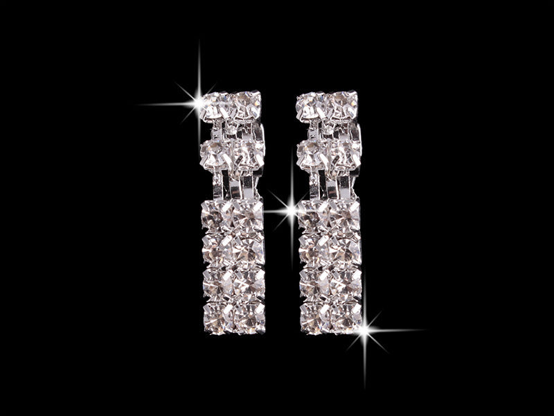Elegant 4-Piece Jewelry Set for Women – Rhinestone Necklace, Earrings, Ring & Bracelet