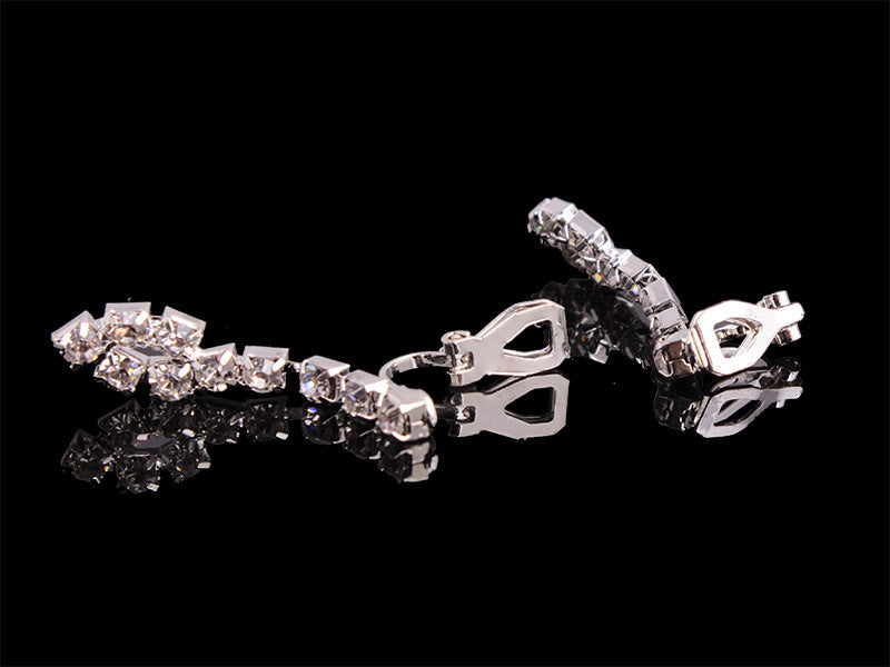 Elegant 4-Piece Jewelry Set for Women – Rhinestone Necklace, Earrings, Ring & Bracelet