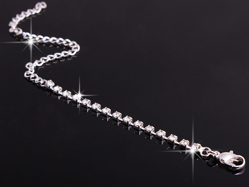 Elegant 4-Piece Jewelry Set for Women – Rhinestone Necklace, Earrings, Ring & Bracelet