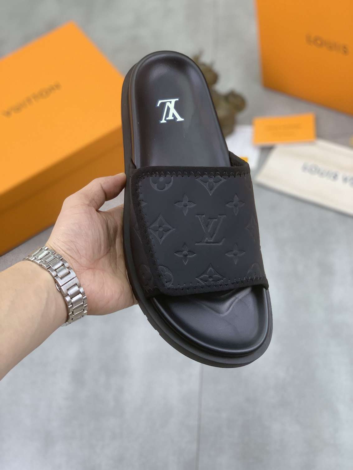 Louis Vuitton x NBA Leather Printed Slides