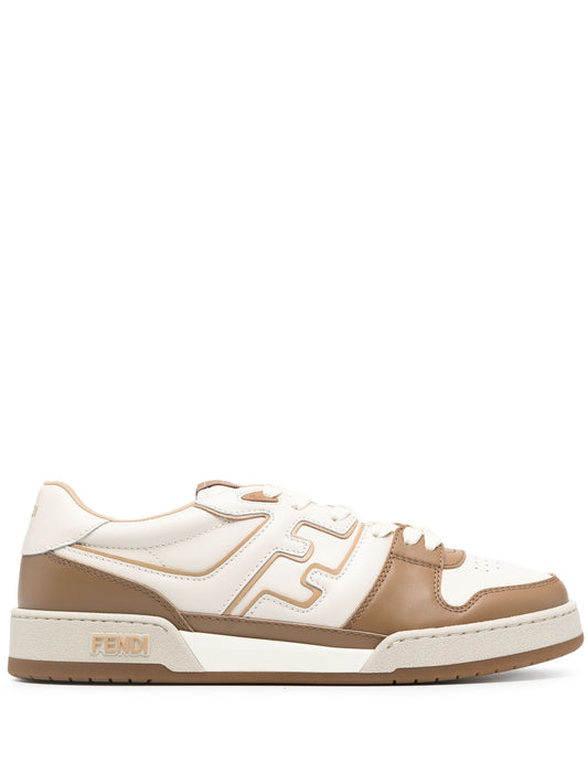 FENDI Match FF-appliqué leather sneakers