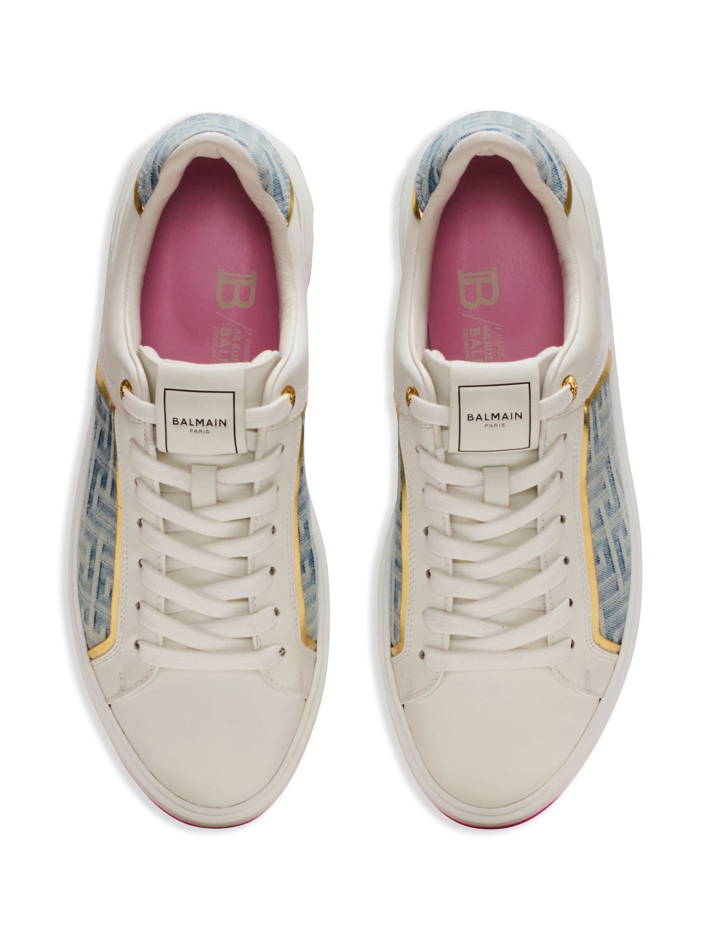 Balmain B-Court panelled leather sneakers