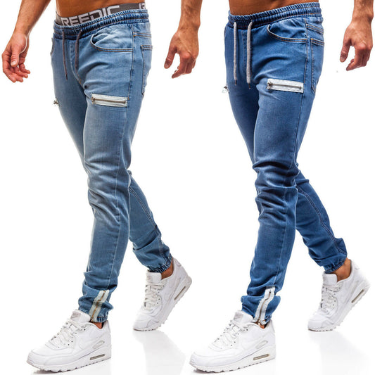 European and American men's denim fabric sports jeans