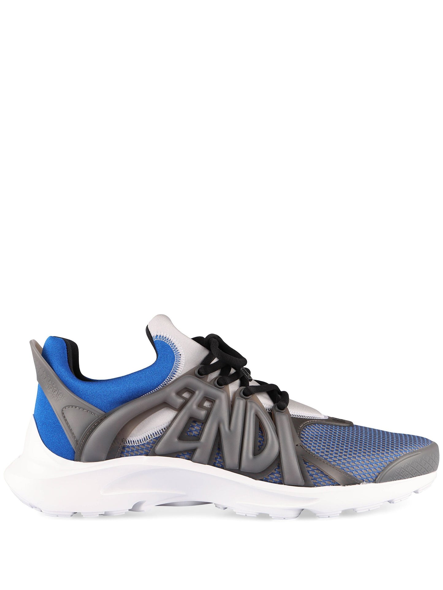 FENDI Tag lace-up panelled sneakers