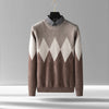 Men's Diamond Block Fake Two-piece Imitation Mink Bottoming Shirt