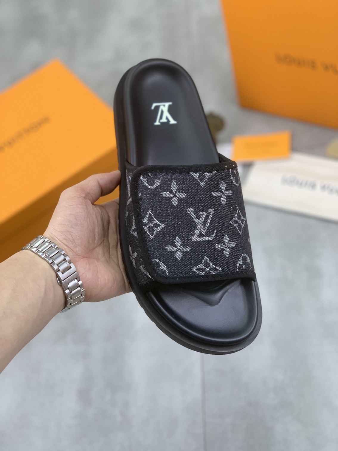 Louis Vuitton x NBA Leather Printed Slides