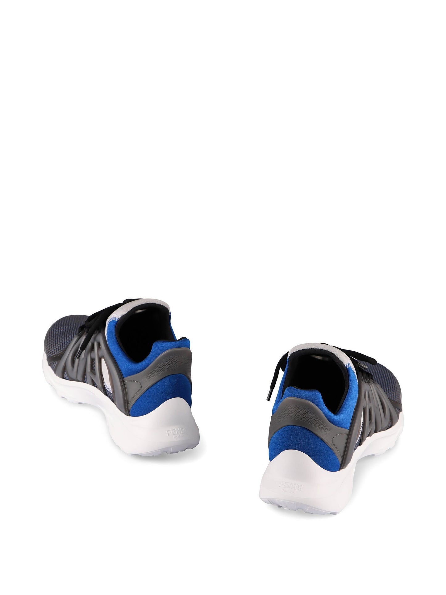 FENDI Tag lace-up panelled sneakers