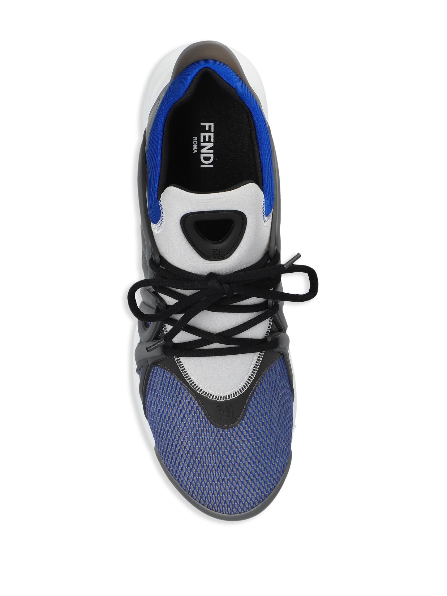 FENDI Tag lace-up panelled sneakers