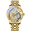 Men's Luxury Skeleton Watch – Automatic Quartz, Vintage Gold