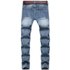 Men's Classic Blue With Holes Jeans