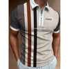 Men's Summer Polo Zipper Color Matching Sports Polo Shirt