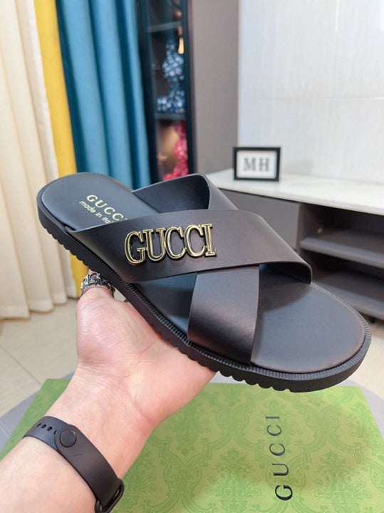 GUCCI Men's Sandals - High-Quality Cowhide Strap