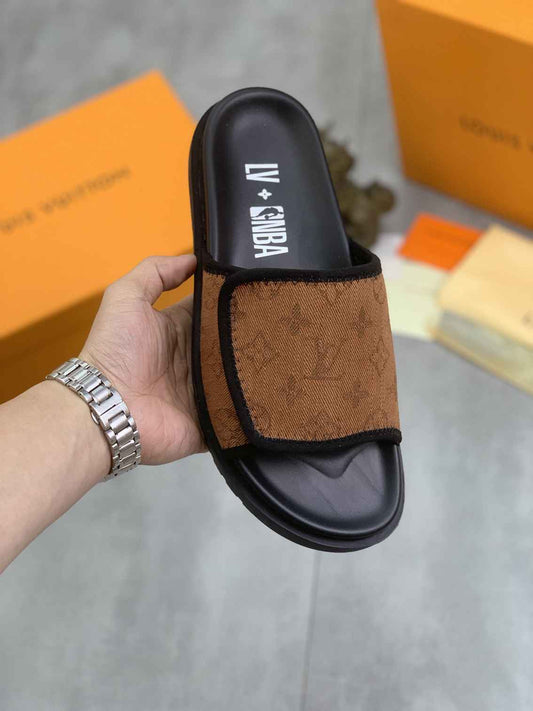 Louis Vuitton x NBA Leather Printed Slides