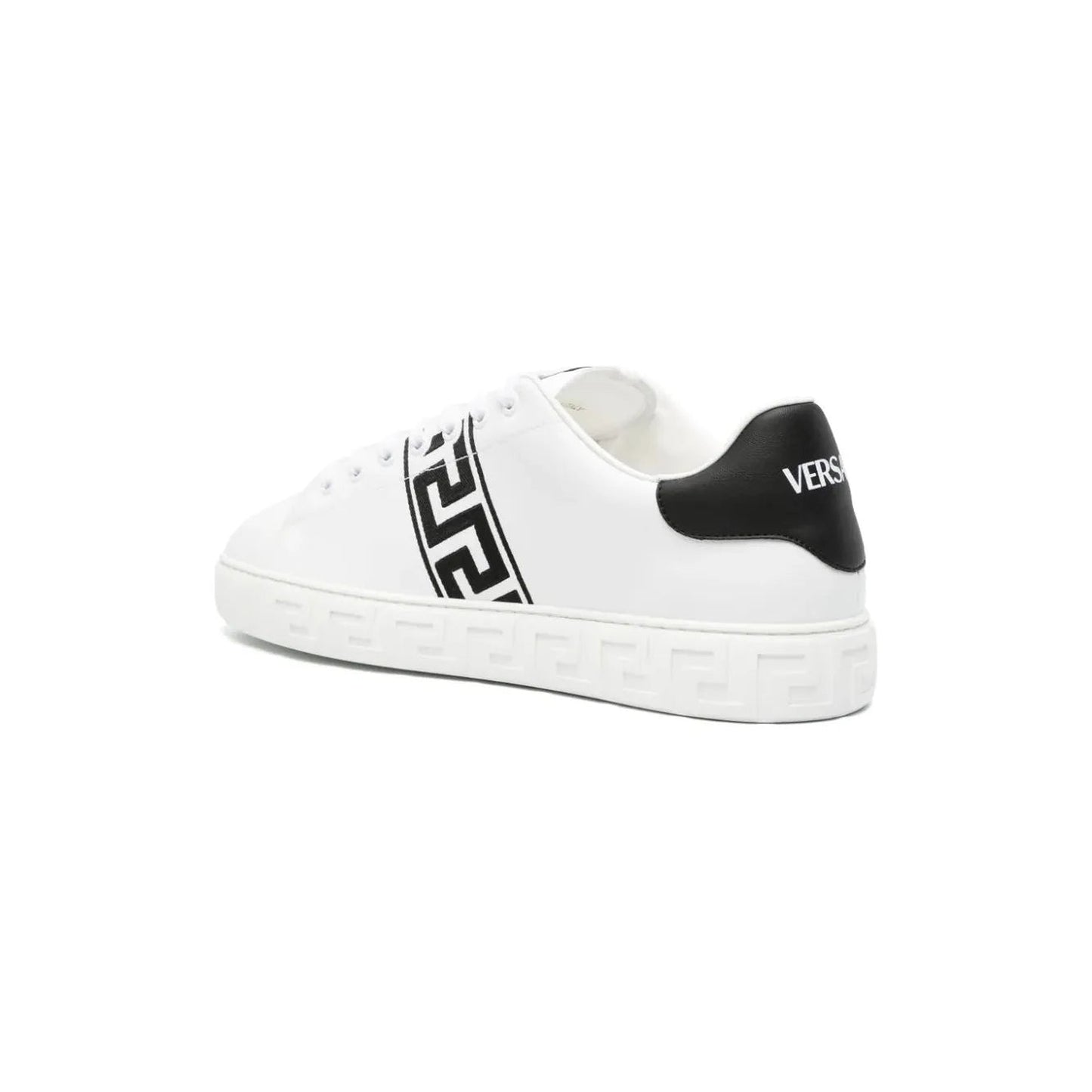 Versace Greca-embroidered leather sneakers