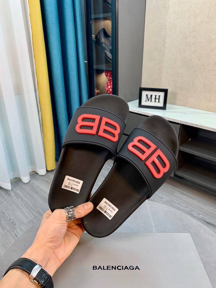 BALENCIAGA BB POOL SLIDE SANDALS