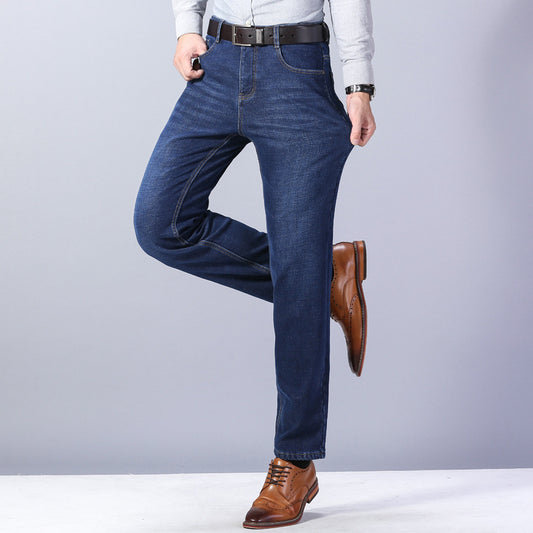 Thickened Plush Jeans Keep Men Warm In Winter