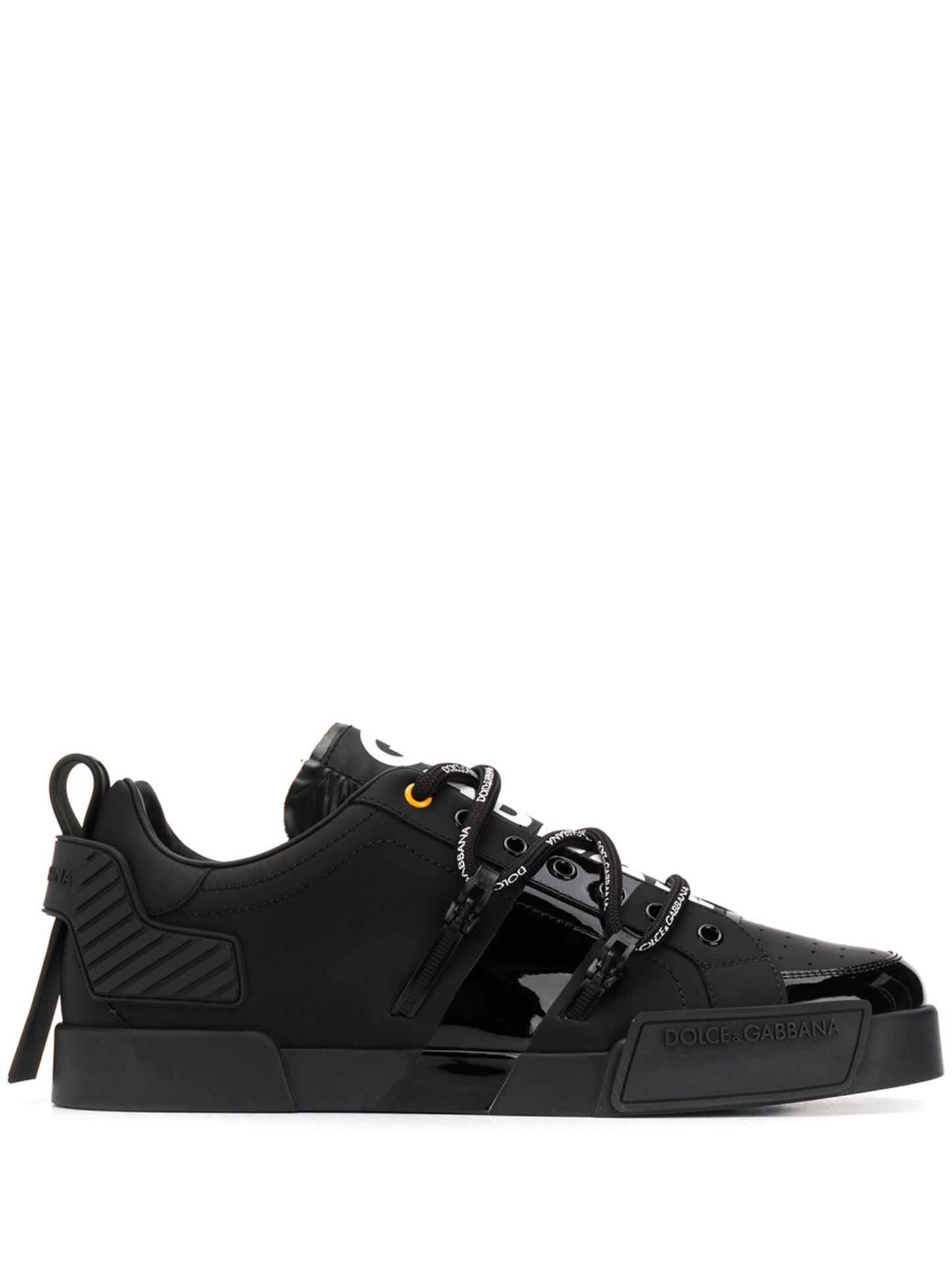 DOLCE & GABBANA - Portofino sneakers in calfskin and patent leather