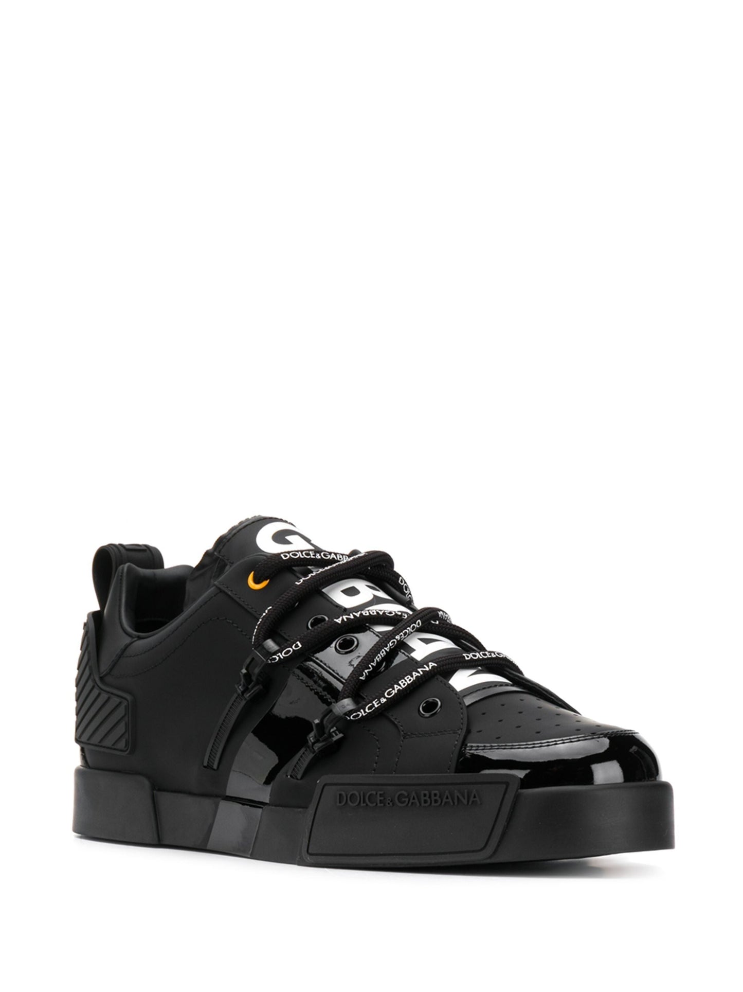 DOLCE & GABBANA - Portofino sneakers in calfskin and patent leather