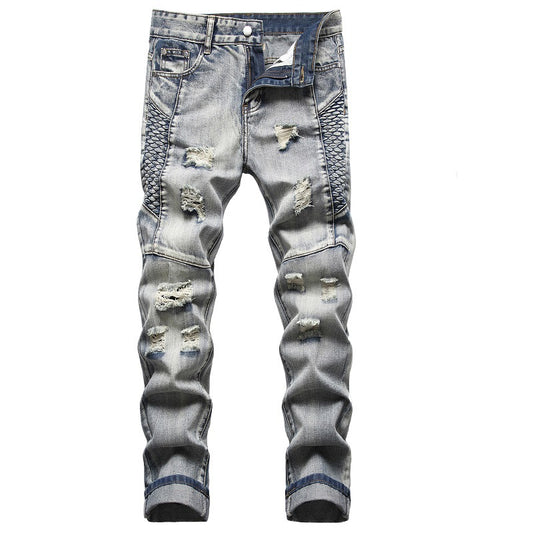 Nostalgic Jeans Ripped Special Embroidered Men's Pants