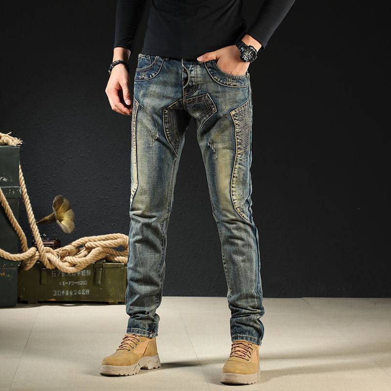 Men's Fashion Japanese Style Retro Nostalgic Motorcycle Jeans