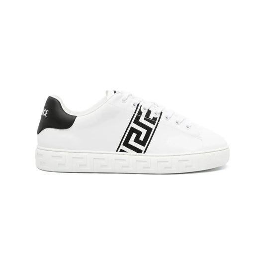 Versace Greca-embroidered leather sneakers