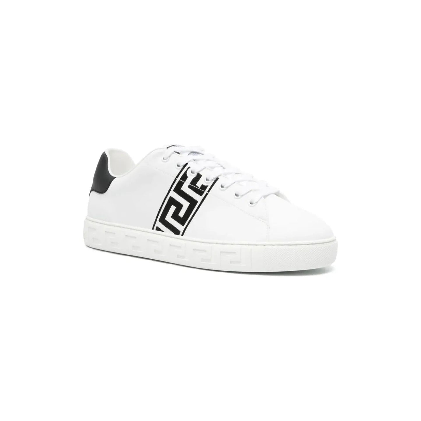 Versace Greca-embroidered leather sneakers